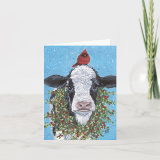 Cow and Cardinal Folded Card