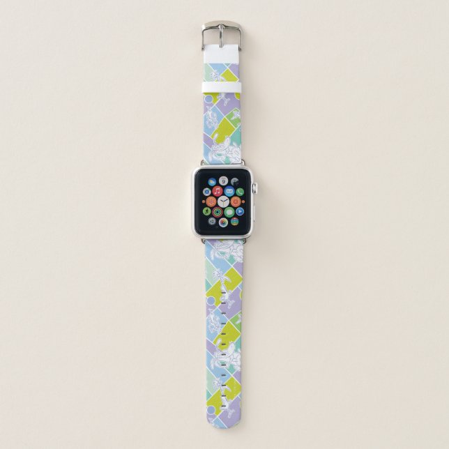 Cow and Chicken Color Block Pattern Apple Watch Band (Front)