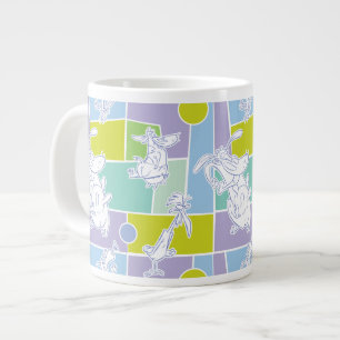 Cow and Chicken Color Block Pattern Giant Coffee Mug