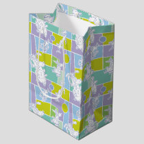 Cow and Chicken Color Block Pattern Medium Gift Bag