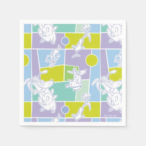 Cow and Chicken Color Block Pattern Napkins