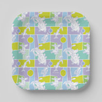 Cow and Chicken Color Block Pattern Paper Plates