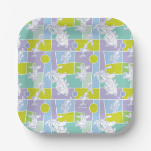 Cow and Chicken Color Block Pattern Paper Plates