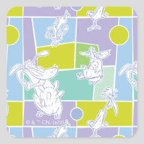 Cow and Chicken Color Block Pattern Square Sticker