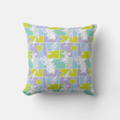 Cow and Chicken Color Block Pattern Throw Pillow