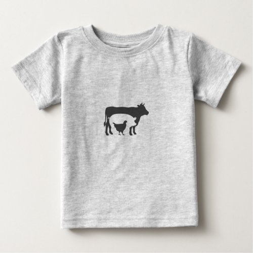 Cow and chicken farm photo baby T_Shirt