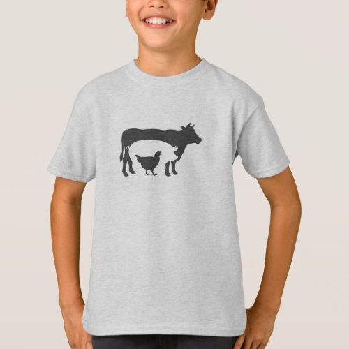 Cow and chicken farm photo T_Shirt