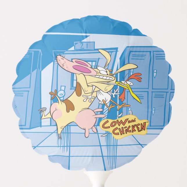 Cow and Chicken Hug Graphic Balloon (Front)