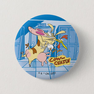 Cow and Chicken Hug Graphic Button