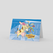 Cow and Chicken Hug Graphic Card