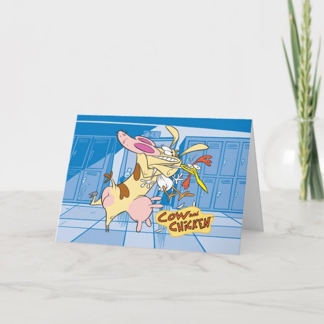Cow and Chicken Hug Graphic Card (Front)