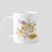 Cow and Chicken Hug Graphic Giant Coffee Mug
