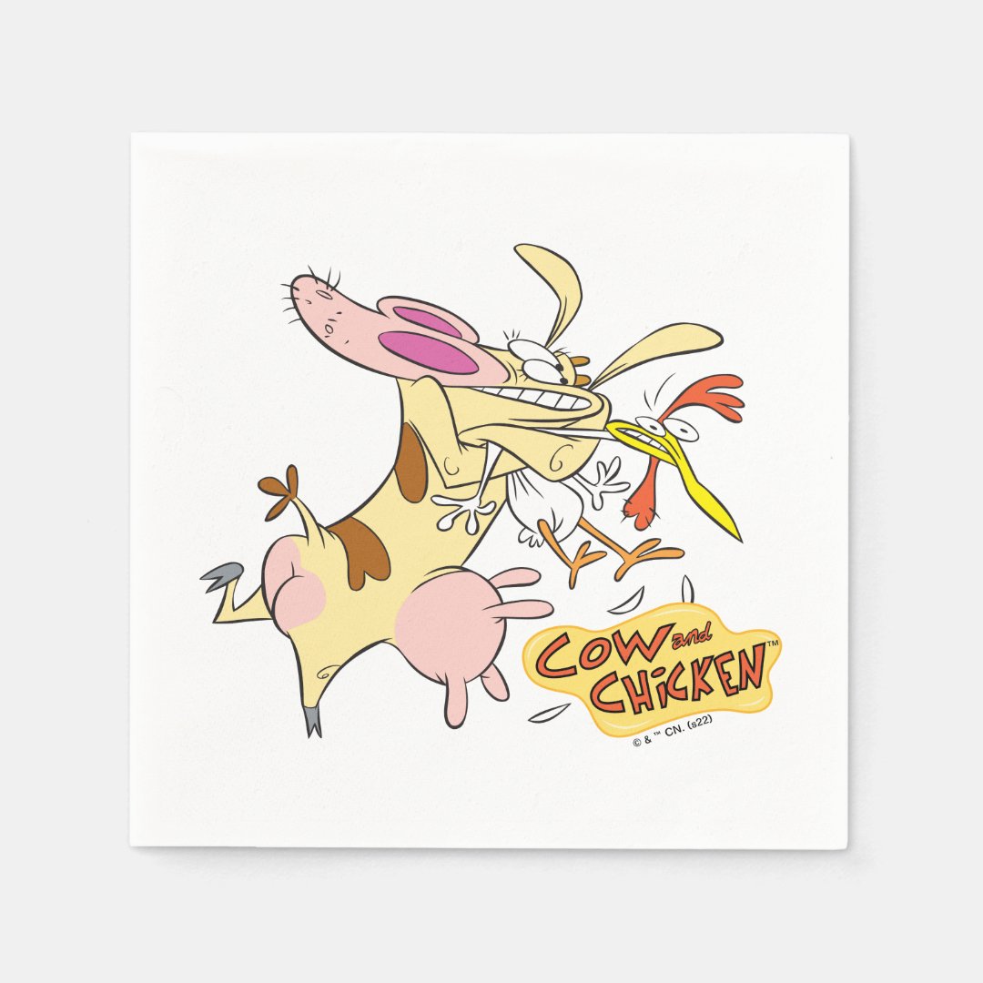 Cow and Chicken Hug Graphic Napkins | Zazzle