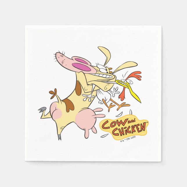 Cow and Chicken Hug Graphic Napkins (Front)