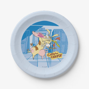 Cow and Chicken Hug Graphic Paper Plates