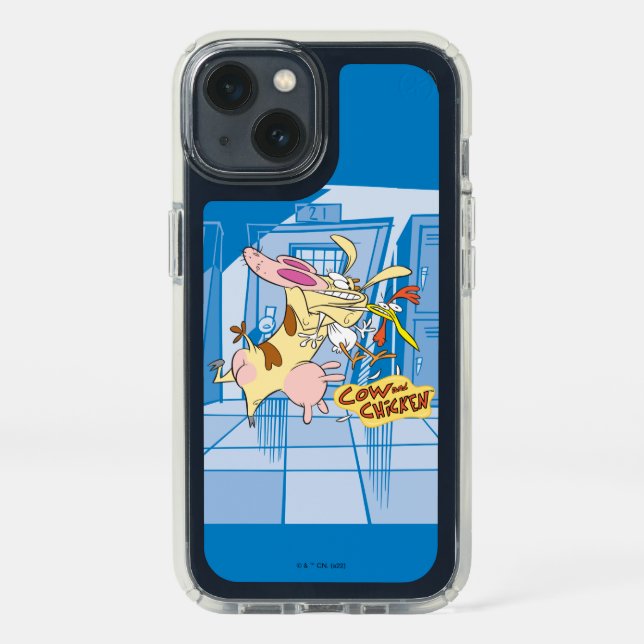 Cow and Chicken Hug Graphic Speck iPhone 13 Case (Front)