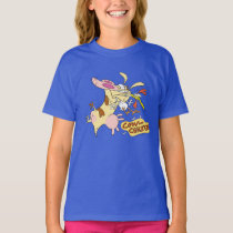 Cow and Chicken Hug Graphic T-Shirt