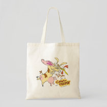 Cow and Chicken Hug Graphic Tote Bag