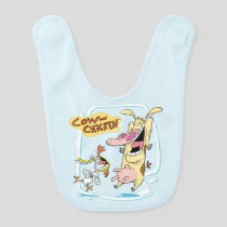 Cow and Chicken Laughing Graphic Baby Bib