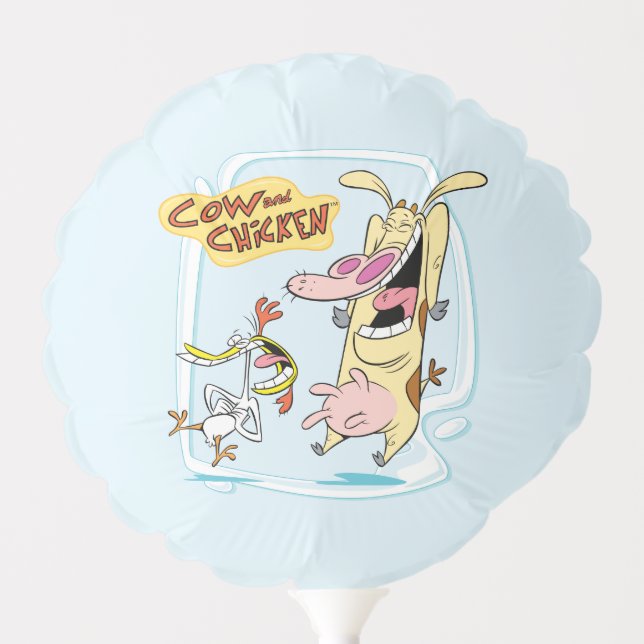 Cow and Chicken Laughing Graphic Balloon (Front)
