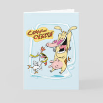 Cow and Chicken Laughing Graphic Card