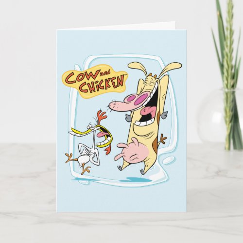 Cow and Chicken Laughing Graphic Card