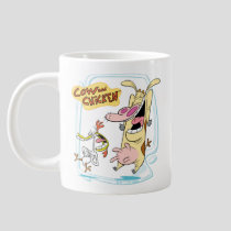 Cow and Chicken Laughing Graphic Giant Coffee Mug