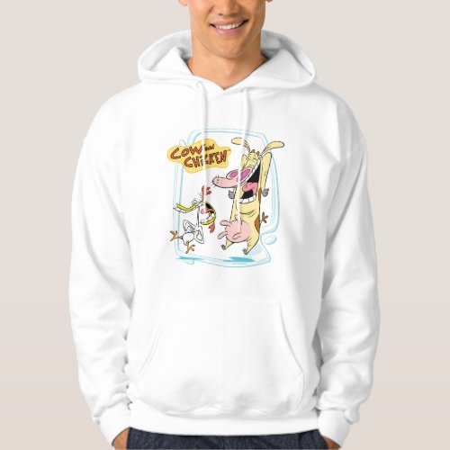 Cow and Chicken Laughing Graphic Hoodie