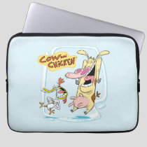 Cow and Chicken Laughing Graphic Laptop Sleeve