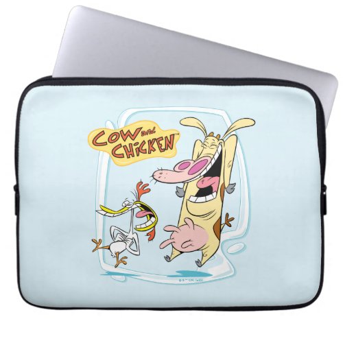 Cow and Chicken Laughing Graphic Laptop Sleeve