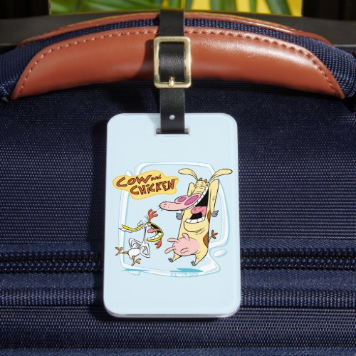 Cow and Chicken Laughing Graphic Luggage Tag