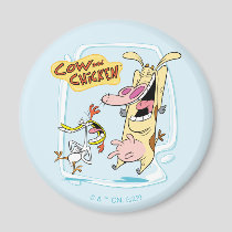 Cow and Chicken Laughing Graphic Magnet