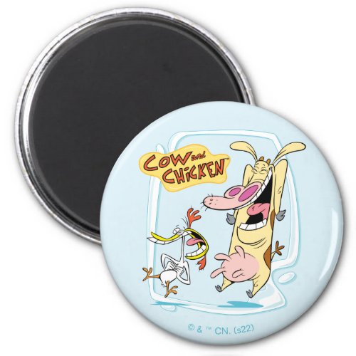 Cow and Chicken Laughing Graphic Magnet