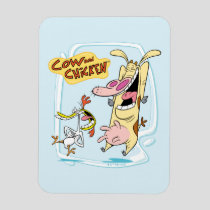 Cow and Chicken Laughing Graphic Magnet