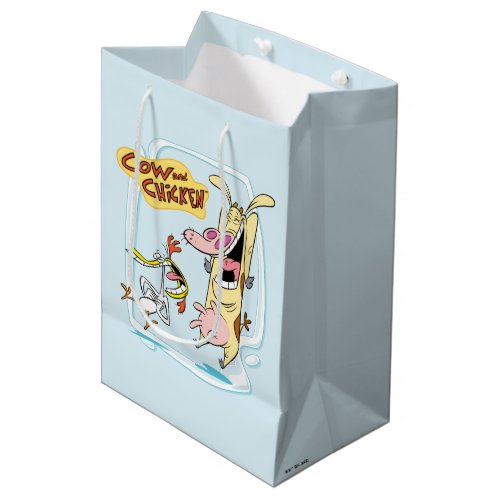 Cow and Chicken Laughing Graphic Medium Gift Bag