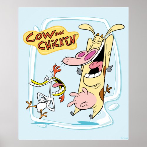 Cow and Chicken Laughing Graphic Poster