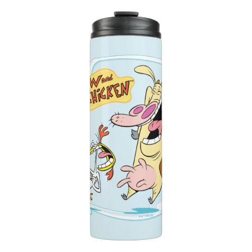 Cow and Chicken Laughing Graphic Thermal Tumbler