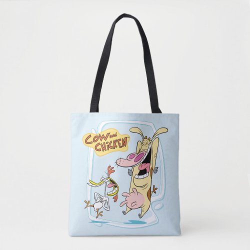Cow and Chicken Laughing Graphic Tote Bag