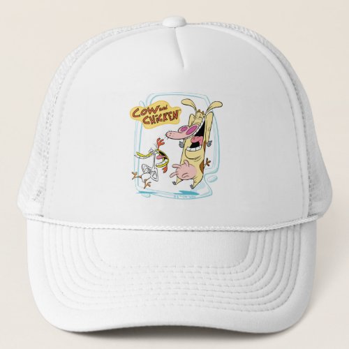 Cow and Chicken Laughing Graphic Trucker Hat