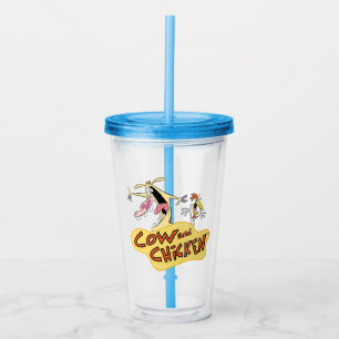 Cow and Chicken Logo Graphic Acrylic Tumbler
