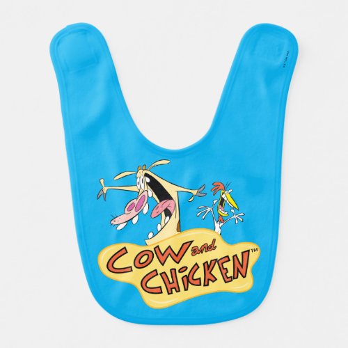 Cow and Chicken Logo Graphic Baby Bib