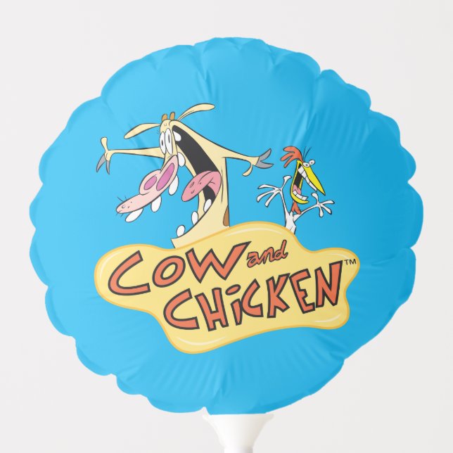 Cow and Chicken Logo Graphic Balloon (Front)