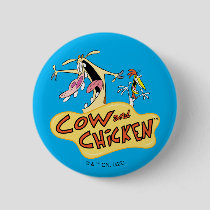 Cow and Chicken Logo Graphic Button