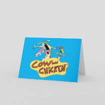 Cow and Chicken Logo Graphic Card
