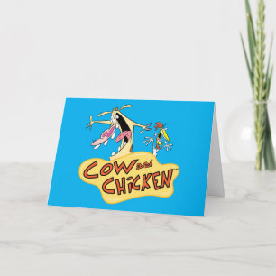 Cow and Chicken Logo Graphic Card