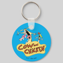 Cow and Chicken Logo Graphic Keychain