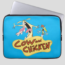 Cow and Chicken Logo Graphic Laptop Sleeve