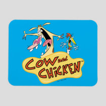 Cow and Chicken Logo Graphic Magnet