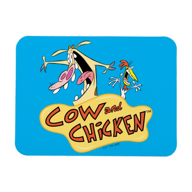 Cow and Chicken Logo Graphic Magnet (Horizontal)