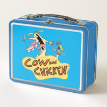 Cow and Chicken Logo Graphic Metal Lunch Box